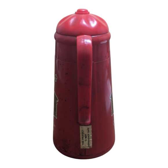 Vintage Eight O’Clock Coffee Logo Thermos Carafe Retro Red Plastic Coffee Server - Picture 2 of 5